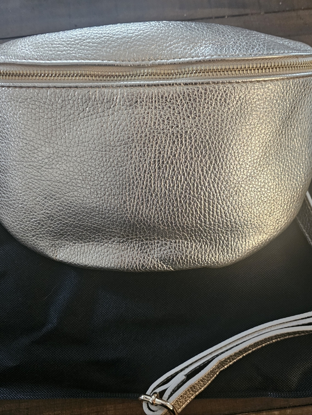 Elie Beaumont Gold Crossbody Belt Bag